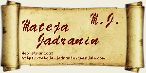 Mateja Jadranin vizit kartica